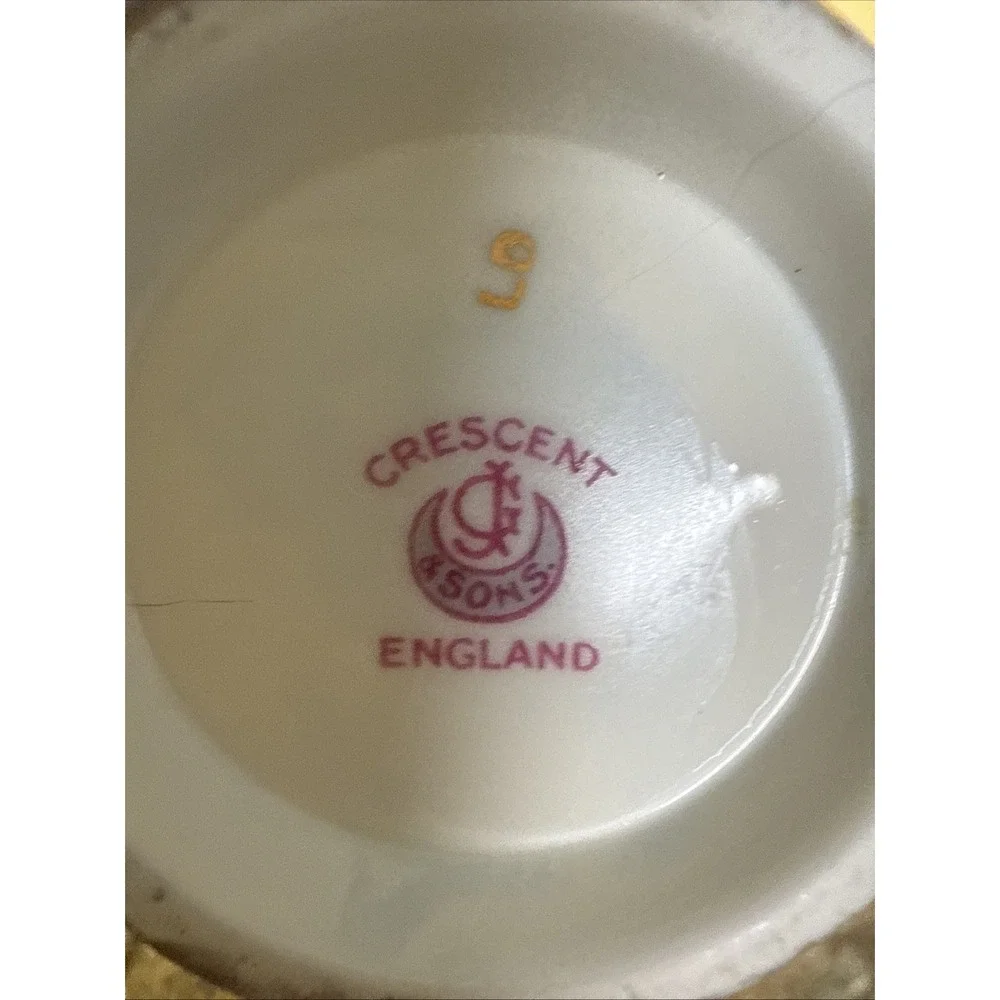 George Jones & Sons JON158 England Sugar‎ & Creamer Gold Floral Lace Footed RARE